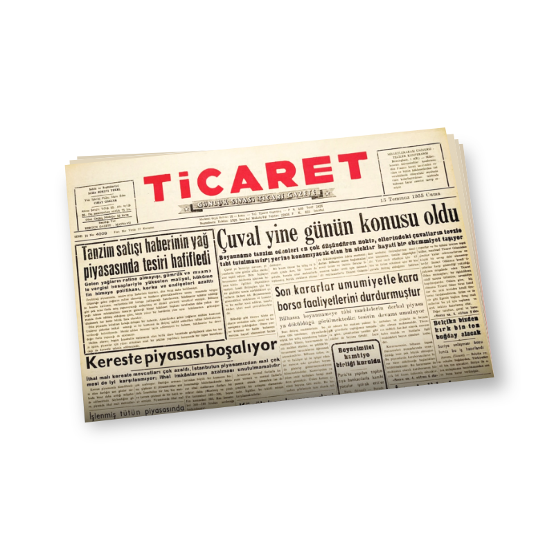 Ticaret Gazetesi 1955 Temmuz sayılarından